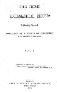 The Irish ecclesiastical record, Volume 1, September 1865 — Anonymous cover