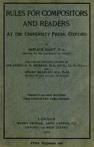Rules for compositors and readers at the University Press, Oxford — Oxford University Press cover
