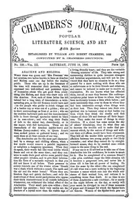 Chambers's Journal of Popular Literature, Science, and Art, fifth series, no. 129, vol. III, June 19, 1886 — Various cover