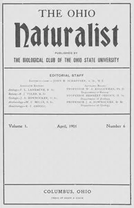 The Ohio naturalist, Vol. I, No. 6, April, 1901 — Ohio State University. Biological Club cover