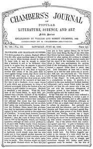 Chambers's Journal of Popular Literature, Science, and Art, fifth series, no. 130, vol. III, June 26, 1886 — Various cover