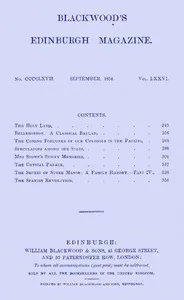 Blackwood's Edinburgh magazine, Vol. 76, No. 467, September 1854 — Various cover