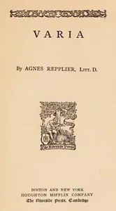 Varia — Agnes Repplier cover