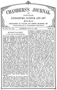 Chambers's Journal of popular literature, science, and art, fifth series, no. 133, vol. III, July 17, 1886 — Various cover