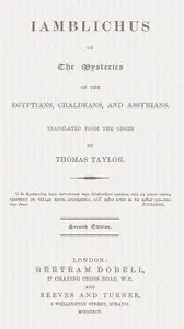 Iamblichus on the mysteries of the Egyptians, Chaldeans, and Assyrians cover