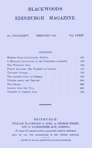 Blackwood's Edinburgh Magazine, Vol. 79, No. 484, February, 1856 — Various cover