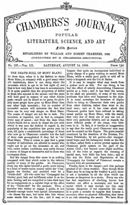 Chambers's Journal of Popular Literature, Science, and Art, fifth series, no. 137, vol. III, August 14, 1886 — Various cover