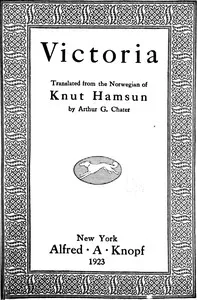Victoria — Knut Hamsun cover