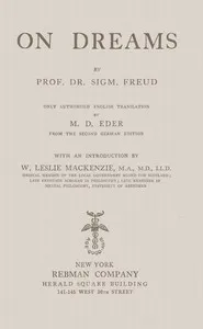 On dreams — Sigmund Freud cover