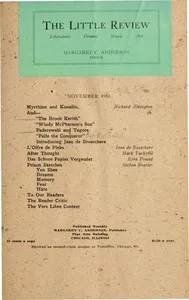 The Little Review, November 1916 (Vol. 3, No. 7) — Various cover