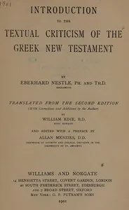 Introduction to the textual criticism of the Greek New Testament — Eberhard Nestle cover