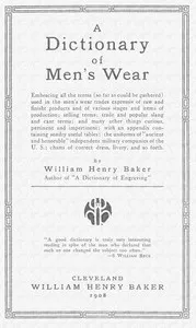 A dictionary of men's wear — William Henry Baker cover