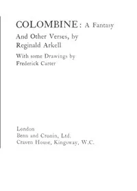 Colombine : $b a fantasy : and other verses — Reginald Arkell cover