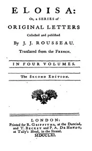 Eloisa : $b or, A series of original letters — Jean-Jacques Rousseau cover