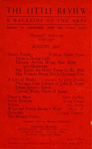 The Little Review, August 1917 (Vol. 4, No. 4) — Various cover