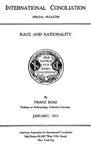 Race and nationality — Franz Boas cover