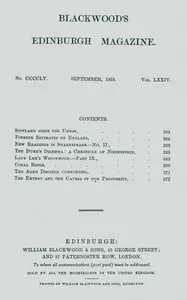 Blackwood's Edinburgh Magazine, Vol. 74, No. 455, September, 1853 — Various cover