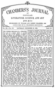 Chambers's Journal of Popular Literature, Science, and Art, fifth series, no. 156, vol. III, December 25, 1886 — Various cover