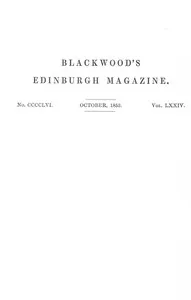 Blackwood's Edinburgh magazine, volume 456, no. 10, October 1853 — Various cover