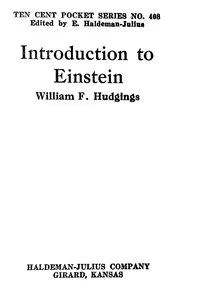 Introduction to Einstein — William F. (William Franklyn) Hudgings cover