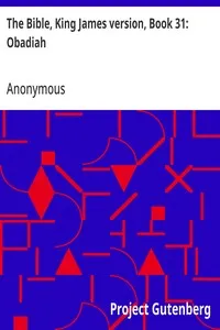 The Bible, King James version, Book 31: Obadiah — Anonymous cover