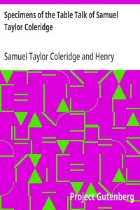 Specimens of the Table Talk of Samuel Taylor Coleridge — Samuel Taylor Coleridge cover