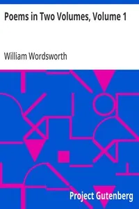 Poems in Two Volumes, Volume 1 cover