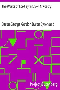 The Works of Lord Byron, Vol. 1. Poetry — George Gordon Byron, Baron Byron cover