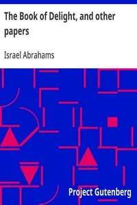 The Book of Delight, and other papers — Israel Abrahams cover
